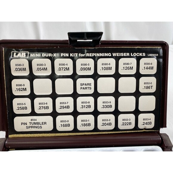 Lab Mini Dur-X Pin Kit For Repinning Weiser Lcoks LMDWSR - Picture 3 of 4